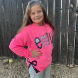 Applique Sweatshirt Name with Bows