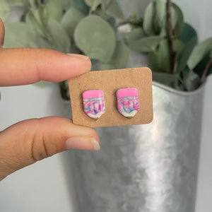 Lilly Pulitzer inspired pencil studs