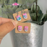 Lilly Pulitzer inspired pencil studs