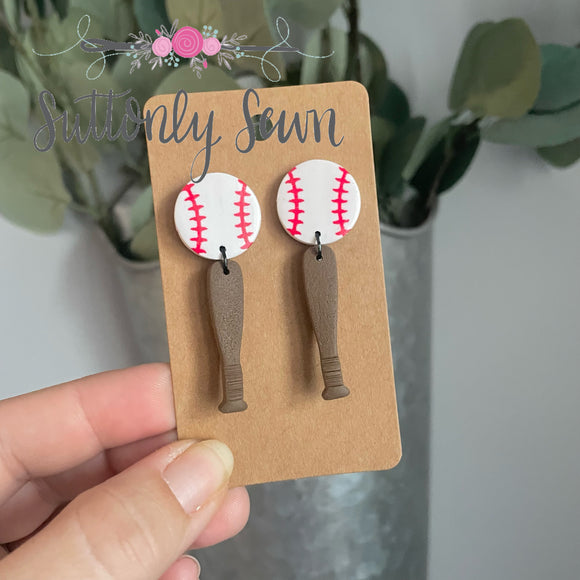 Baseball Bat Earrings