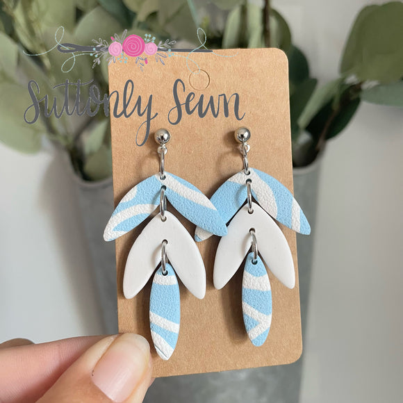 Light Blue and White Feather