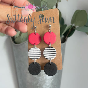 Red and Black Team Earrings