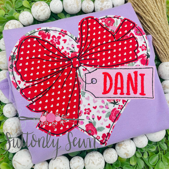 Valentine Heart Name tag