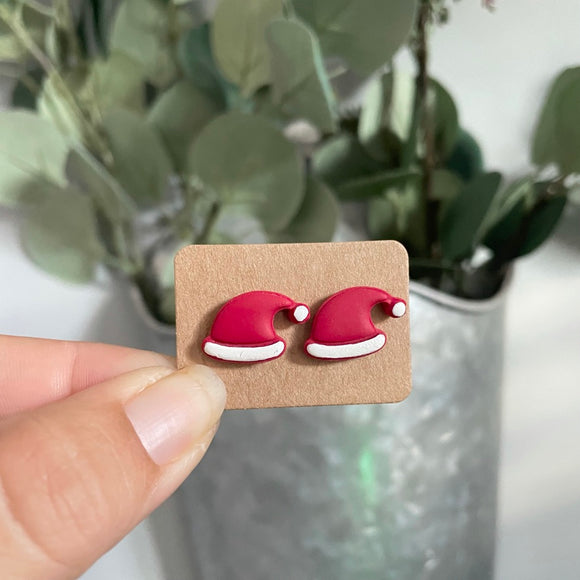 Santa Hat Studs