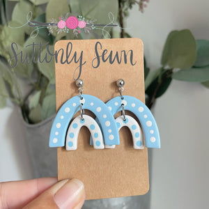 Light Blue Arch Earrings