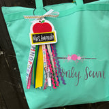 Apple tag with ribbon