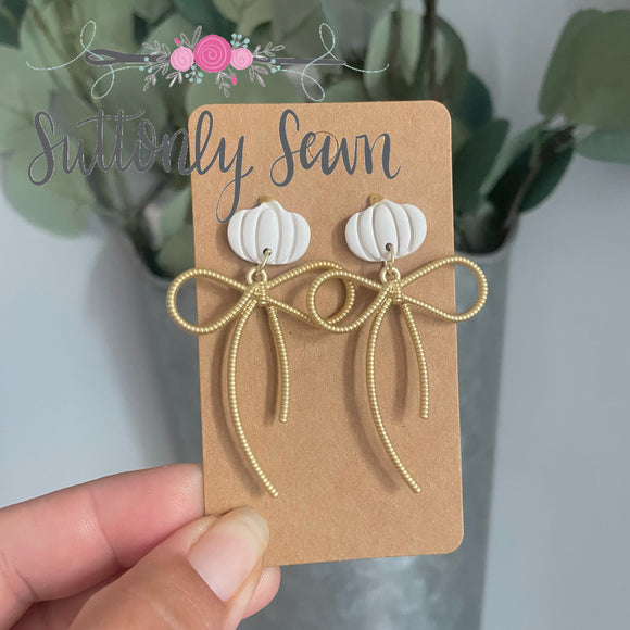 Pumpkin bow earrings