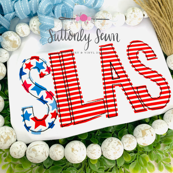 Patriotic Applique Name