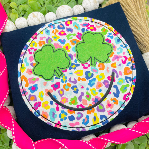 Colorful Leopard Shamrock Smiley Face