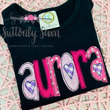 Valentine Girl Applique Name