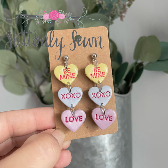 Triple Heart Earrings