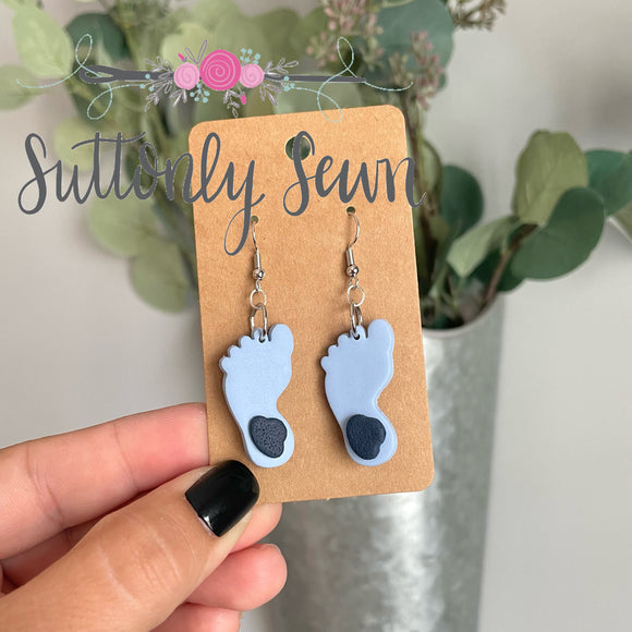 Tar Heel Foot Clay Earrings