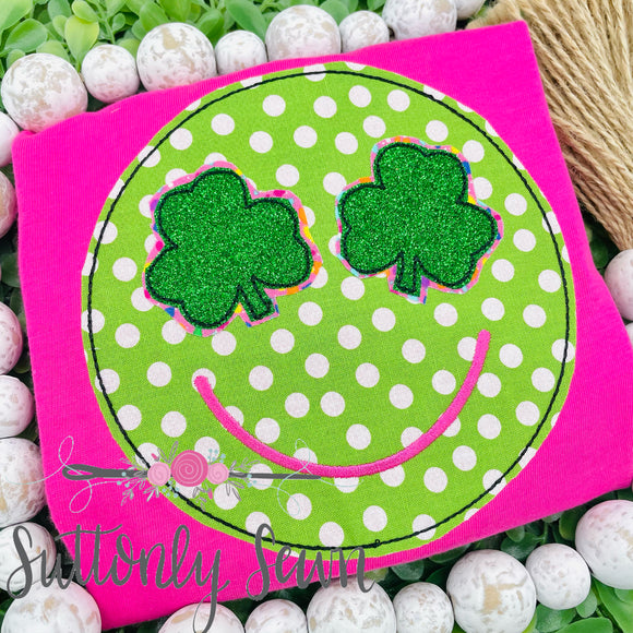 Polka Dot Shamrock Smiley Face