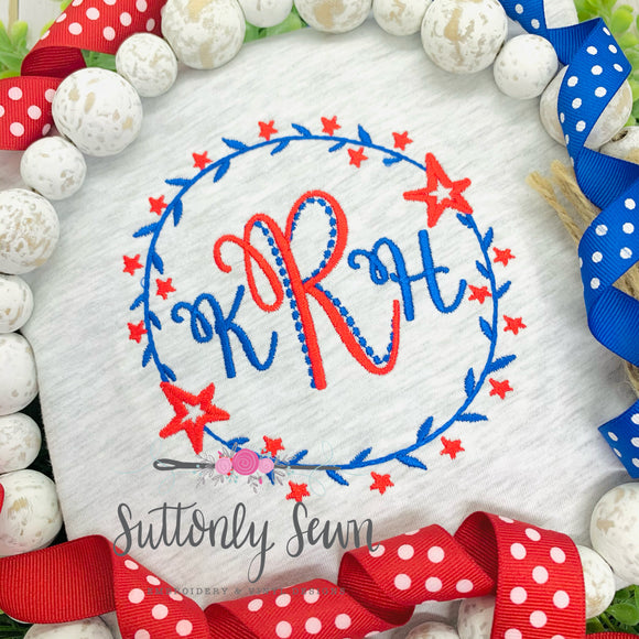 Patriotic Monogram- Pocket area