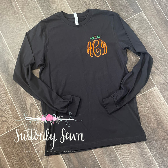 Adult Sweatshirt- Pumpkin Monogram