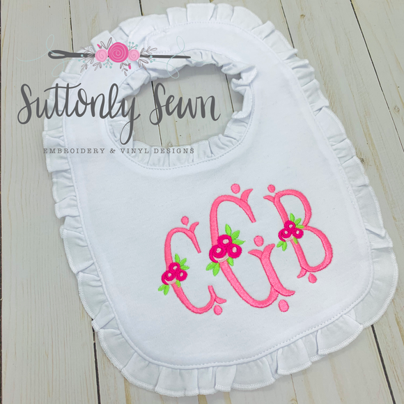 Ruffle Monogram Bib