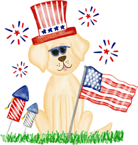 Patriotic Boy Yellow Lab- Sublimation