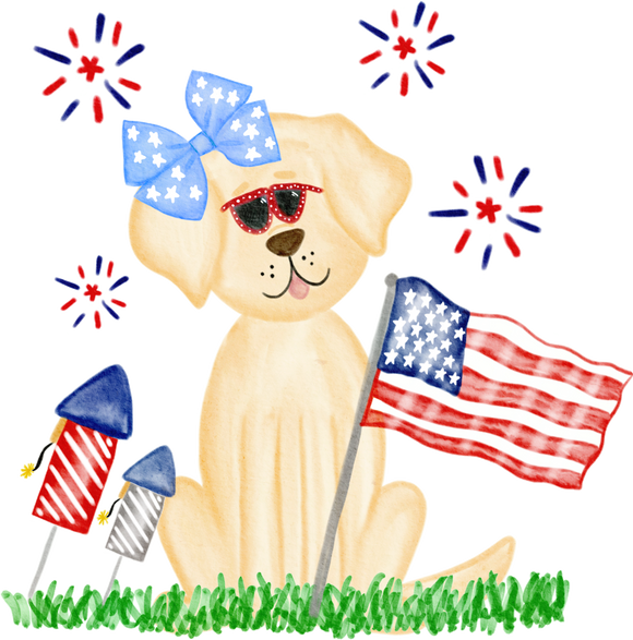 Patriotic Girl Yellow Lab- Sublimation