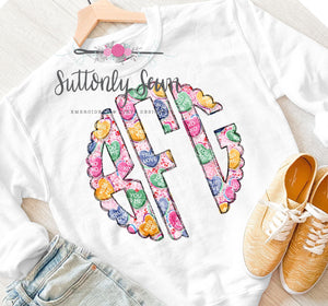 Kids heart monogram sublimation