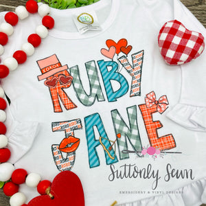 Girl Valentine Name- Sublimation