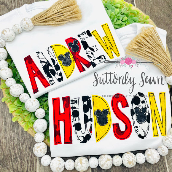 Applique Names Mouse Applique Names – Suttonly Sewn